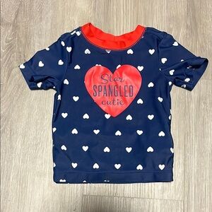 4/$20 Carters Navy Heart Print T-Shirt 12M
